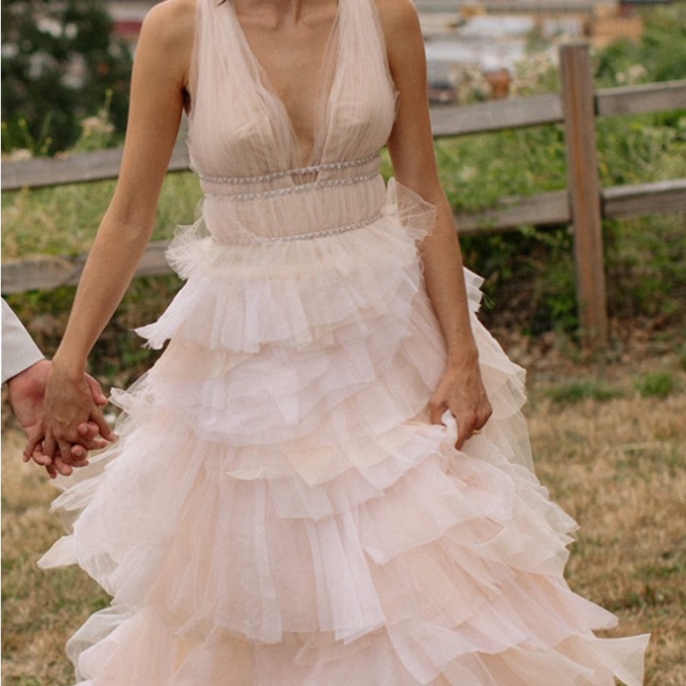 Carolina Herrera Blush Bridal Gown